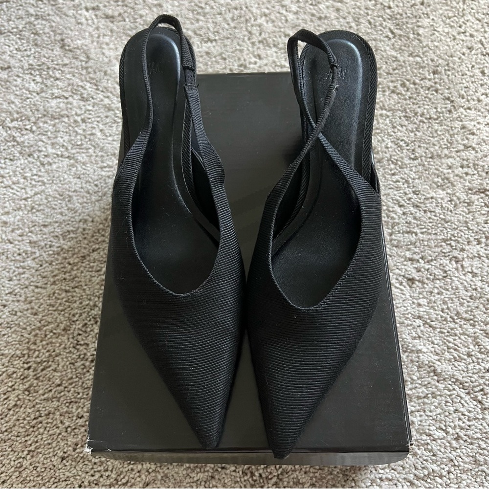 Black Kitten Slingback Heels